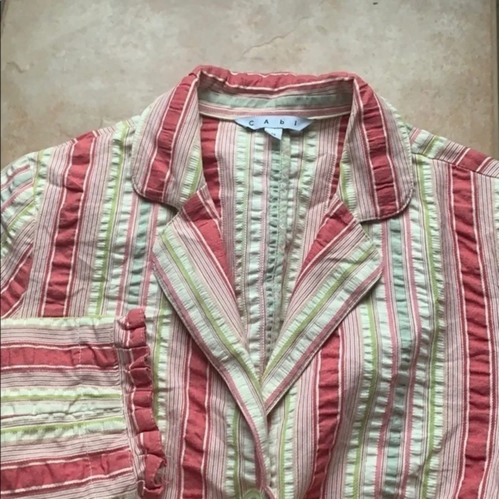 CAbi Pink and Cream Striped Blazer - Picture 2 of 7